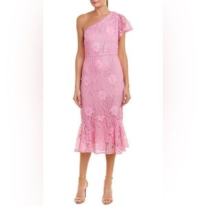 SHOSHANNA midnight pink one shoulder dress